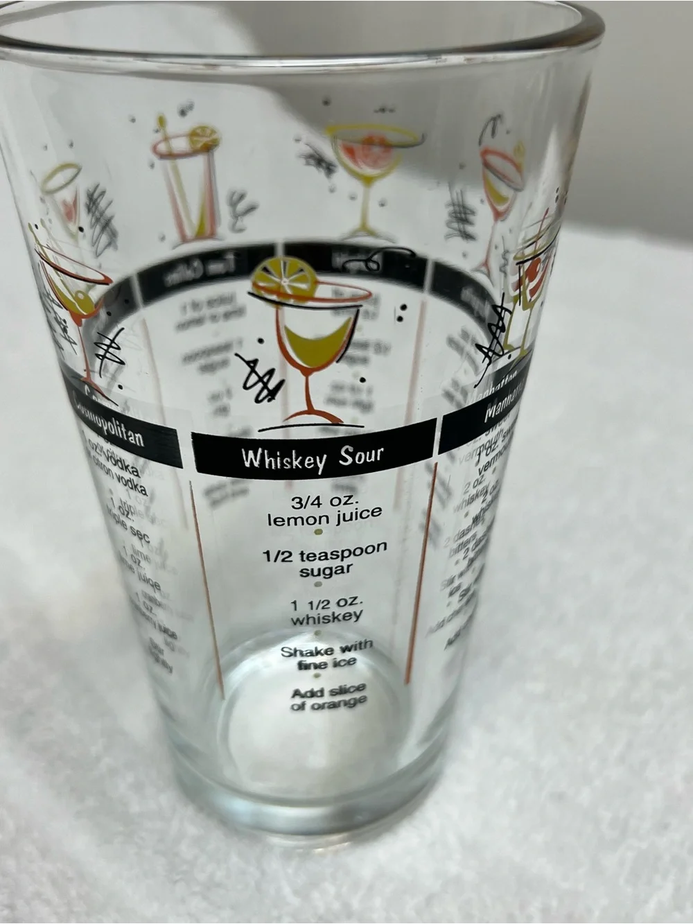 Vintage Barware Drink Recipe Glass Bar Addition Unbranded